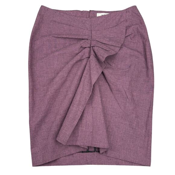 NWT ISABEL MARANT ETOILE Ines Houndstooth Linen Blend Skirt Sz 4 Mauve - Picture 3 of 8
